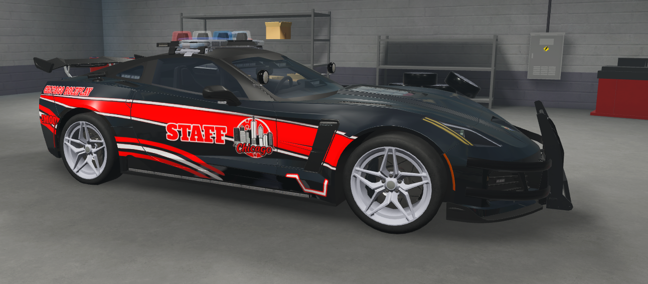 Chicago Roleplay Staff GTR with black and red racing livery
