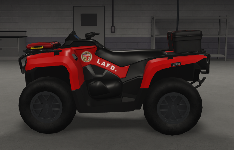LAFD ATV with department branding and emergency equipment