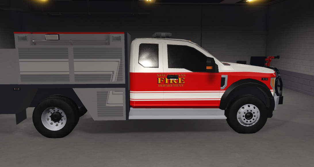 New Orleans Fire Department truck with department branding